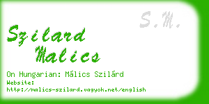 szilard malics business card