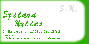 szilard malics business card